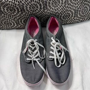 Women’s Vans Size 11 Gray & Pink Lace Ups Low Cuts 11W/9Men